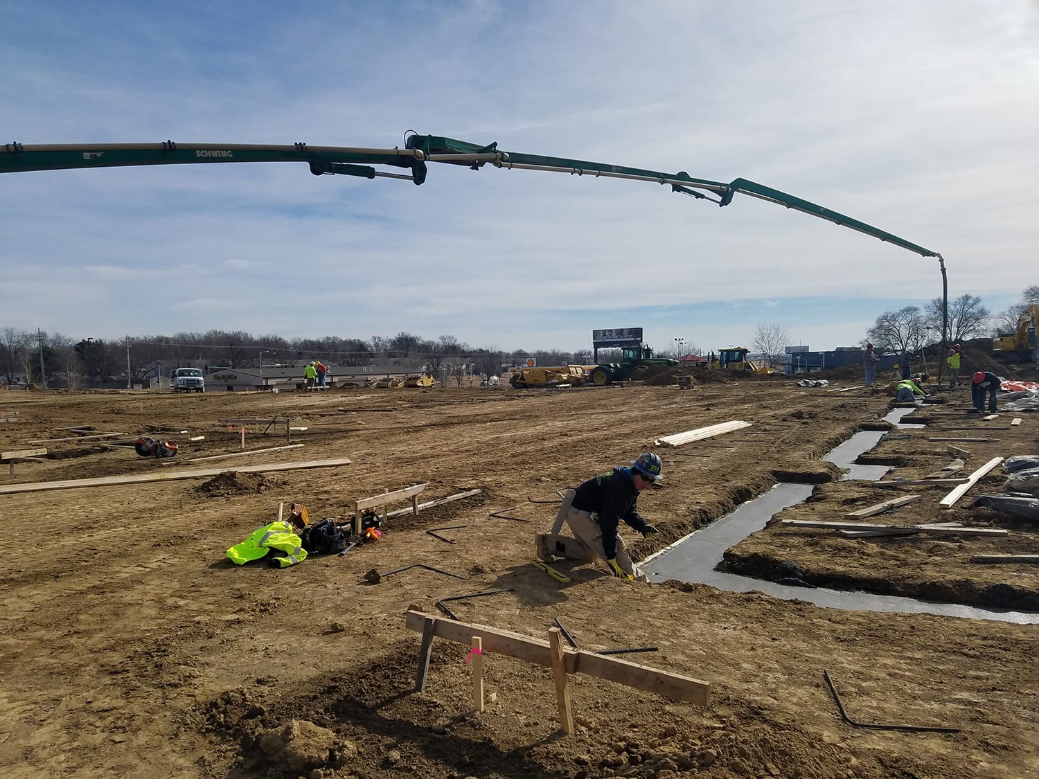 footings Commercial concrete contractors Omaha NE